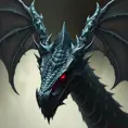 Dragon with red eyes, Gothic and Fantasy, Matte Painting