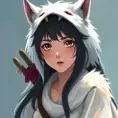 portrait of princess mononoke, Highly Detailed, Beautiful, Digital Painting, Anime, Fantasy by Studio Ghibli