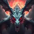 Dragon with red eyes, Gothic and Fantasy