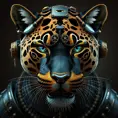 Steampunk portrait of a Panther, inspired by future technology, Highly Detailed, Steampunk by Stanley Artgerm Lau
