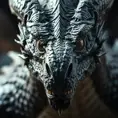 Closeup portrait of a fierce dragon from Game of Thrones, Highly Detailed, Sharp Focus, Volumetric Lighting