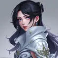 Matte portrait of a mysterious Fiora from League of Legends in white, Intricate, Half Body, Sharp Focus, Anime, Elegant by WLOP