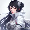 Matte portrait of a mysterious Fiora from League of Legends in white, Intricate, Half Body, Sharp Focus, Anime, Elegant by WLOP