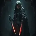 Full body matte portrait of a veiled female Assassin with daggers in a dungeon, Gothic and Fantasy, Volumetric Lighting, Fantasy, Threatening by Stanley Artgerm Lau