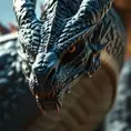 Closeup portrait of a fierce dragon in a fantasy world of dragons, Highly Detailed, Sharp Focus, Volumetric Lighting