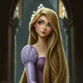 Matte portrait of Disney's Rapunzel inside a castle, Ultra Detailed, Half Body, Beautiful, Matte Painting, Sharp Focus, Portrait, Fantasy by Stanley Artgerm Lau