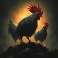 evil chickens of doom, Eldritch, Fantasy, Apocalyptic, Doom, Dreadful, Forbidding, Frightful, Harrowing, Ominous, Shocking, Terrifying, Threatening, Unnerving