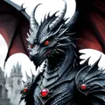 Dragon with red eyes, Gothic and Fantasy