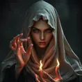 Veiled female necromancer, Gothic and Fantasy, Elden Ring, Photo Realistic, Dynamic Lighting by Stanley Artgerm Lau, Greg Rutkowski