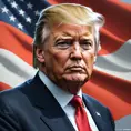 Donald Trump, Highly Detailed, Artstation, Half Body, Trending on Artstation, Beautiful, Soviet Poster, Digital Painting, Matte Painting, Sharp Focus by WLOP, Stefan Kostic