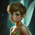 Matte portrait of Tinker Bell, Half Body, Beautiful, Matte Painting, Fantasy by Stefan Kostic