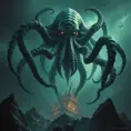 Cthulhu monster, Eldritch, Fantasy, Apocalyptic, Doom, Dreadful, Forbidding, Frightful, Harrowing, Ominous, Shocking, Terrifying, Threatening, Unnerving