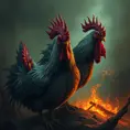 evil chickens of doom, Eldritch, Fantasy, Apocalyptic, Doom, Dreadful, Forbidding, Frightful, Harrowing, Ominous, Shocking, Terrifying, Threatening, Unnerving