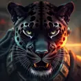 Steampunk portrait of a Panther, inspired by future technology, Highly Detailed, Steampunk by Stanley Artgerm Lau