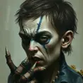 Pugsley Addams, Intricate Artwork, Intricate Details, Half Body, Beautiful, Matte Painting, Sharp Focus, Portrait, Fantasy, Threatening by Stefan Kostic