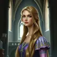 Matte portrait of Rapunzel inside a castle, Ultra Detailed, Half Body, Beautiful, Matte Painting, Sharp Focus, Portrait, Fantasy by Stefan Kostic
