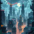 A fantasy cyberpunk city, Highly Detailed, Intricate Artwork, Comic, Photo Realistic by Alena Aenami, Studio Ghibli