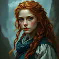 Merida of DunBroch, Ultra Detailed, Half Body, Beautiful, Matte Painting, Sharp Focus, Portrait, Fantasy by Stefan Kostic