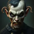 Pugsley Addams, Intricate Artwork, Intricate Details, Half Body, Beautiful, Matte Painting, Sharp Focus, Portrait, Fantasy, Threatening by Stefan Kostic