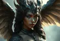 Alluring matte portrait of a beautiful Nidalee with wings, Highly Detailed, Intricate, Half Body, Realistic, Volumetric Lighting, Fantasy, Elegant by Stanley Artgerm Lau, Greg Rutkowski