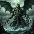 Cthulhu monster, Eldritch, Fantasy, Apocalyptic, Doom, Dreadful, Forbidding, Frightful, Harrowing, Ominous, Shocking, Terrifying, Threatening, Unnerving