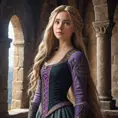 Matte portrait of Rapunzel inside a castle, Ultra Detailed, Half Body, Beautiful, Matte Painting, Sharp Focus, Portrait, Fantasy by Stefan Kostic