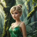 Tinker Bell in a magical forest, Half Body, Beautiful, Matte Painting, Sharp Focus, Fantasy