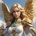 Alluring portrait of an angelic winged Kayle from League of Legends, 8k, Highly Detailed, Half Body, Photo Realistic, Sharp Focus, Octane Render, Unreal Engine, Volumetric Lighting, Fantasy by Stanley Artgerm Lau, Alphonse Mucha, WLOP