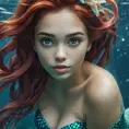 Ariel the mermaid underwater, Ultra Detailed, Half Body, Beautiful, Matte Painting, Sharp Focus, Portrait, Fantasy by Stefan Kostic