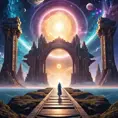 Gateway portal cosmic mystic etheral alchemy flow, Futuristic, Sci-Fi