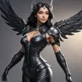 Alluring matte full body portrait of a beautiful Irelia wearing black leather, 8k, Highly Detailed, Intricate, Realistic, Sharp Focus, Volumetric Lighting, Fantasy, Elegant by Stanley Artgerm Lau, WLOP