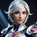 Alluring matte portrait of a beautiful Fiora from League of Legends in white, Highly Detailed, Intricate, Half Body, Realistic, Sharp Focus, Volumetric Lighting, Fantasy, Elegant by Stefan Kostic