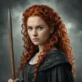 American Gothic Merida of DunBroch, Gothic and Fantasy, Half Body, Portrait, Threatening