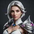 Alluring matte portrait of a beautiful Fiora from League of Legends in white, Highly Detailed, Intricate, Half Body, Realistic, Sharp Focus, Volumetric Lighting, Fantasy, Elegant by Stefan Kostic