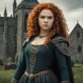 American Gothic Merida of DunBroch, Gothic and Fantasy, Half Body, Portrait, Threatening