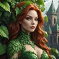 Alluring matte portrait of Poison Ivy in the style of Stefan Kostic, 8k, Highly Detailed, Intricate, Half Body, Matte Painting, Realistic, Sharp Focus, Fantasy by Greg Rutkowski