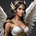 Alluring matte portrait of a beautiful Nidalee with wings, Highly Detailed, Intricate, Half Body, Realistic, Volumetric Lighting, Fantasy, Elegant by Stanley Artgerm Lau, Greg Rutkowski