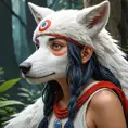 portrait of princess mononoke, Highly Detailed, Beautiful, Digital Painting, Anime, Fantasy by Studio Ghibli