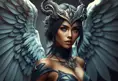 Alluring matte portrait of a beautiful Nidalee with wings, 8k, Highly Detailed, Intricate, Half Body, Realistic, Sharp Focus, Volumetric Lighting, Fantasy, Elegant by Stanley Artgerm Lau, WLOP