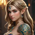 Matte portrait of Princess Zelda with tattoos, 8k, Highly Detailed, Powerful, Alluring, Artstation, Magical, Digital Painting, Photo Realistic, Sharp Focus, Volumetric Lighting, Concept Art by Stanley Artgerm Lau, Greg Rutkowski