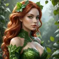 Alluring matte portrait of Poison Ivy in the style of Stefan Kostic, 8k, Highly Detailed, Intricate, Half Body, Matte Painting, Realistic, Sharp Focus, Fantasy by Greg Rutkowski