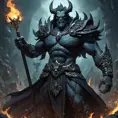 A fierce Hades, god of the underworld, Highly Detailed, Hyper Detailed, Powerful, Artstation, Vintage Illustration, Digital Painting, Sharp Focus, Smooth, Concept Art