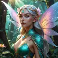 Beautiful elf in a magical forest, 4k, Highly Detailed, Hyper Detailed, Masterpiece, Full Body, Cosmic Nebulae, Full Lips, Pretty Face, Tattoos, Wings, Digital Illustration, Bloom light effect, Cinematic Lighting, Realistic, Sharp Focus, Deviantart, Centered, Beautifully Lit, Bioluminescent, Radiant, Vibrant Colors by Stanley Artgerm Lau, Alphonse Mucha, Greg Rutkowski, Stefan Kostic