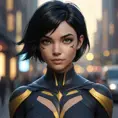 Matte portrait of Cassandra Cain with tattoos, 8k, Highly Detailed, Alluring, Artstation, Bokeh effect, Sharp Focus, Volumetric Lighting, Concept Art by Stanley Artgerm Lau, Greg Rutkowski