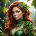 Alluring matte portrait of Poison Ivy in the style of Stefan Kostic, 8k, Highly Detailed, Intricate, Half Body, Matte Painting, Realistic, Sharp Focus, Fantasy by Greg Rutkowski