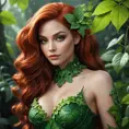 Alluring matte portrait of Poison Ivy in the style of Stefan Kostic, 8k, Highly Detailed, Intricate, Half Body, Matte Painting, Realistic, Sharp Focus, Fantasy by Greg Rutkowski