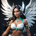 Alluring matte portrait of a beautiful Nidalee with wings, Highly Detailed, Intricate, Half Body, Realistic, Volumetric Lighting, Fantasy, Elegant by Stanley Artgerm Lau, Greg Rutkowski