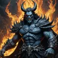 A fierce Hades, god of the underworld, Highly Detailed, Hyper Detailed, Powerful, Artstation, Vintage Illustration, Digital Painting, Sharp Focus, Smooth, Concept Art