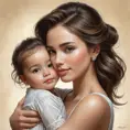 a loving woman embracing her child, Highly Detailed, Half Body, Gorgeous, Stunning, Elegant by Stanley Artgerm Lau