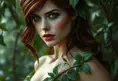 Alluring matte portrait of Poison Ivy in the style of Stefan Kostic, 8k, Highly Detailed, Intricate, Half Body, Matte Painting, Realistic, Sharp Focus, Fantasy by Greg Rutkowski